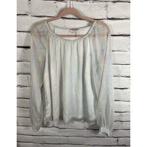 Andree by Unit Womens Size L White/Multicolor Long Sleeve Shirt